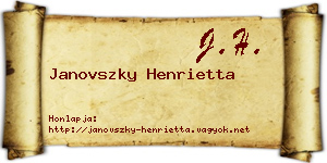 Janovszky Henrietta névjegykártya