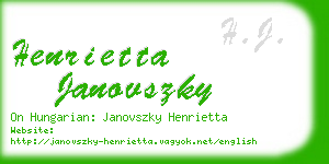 henrietta janovszky business card